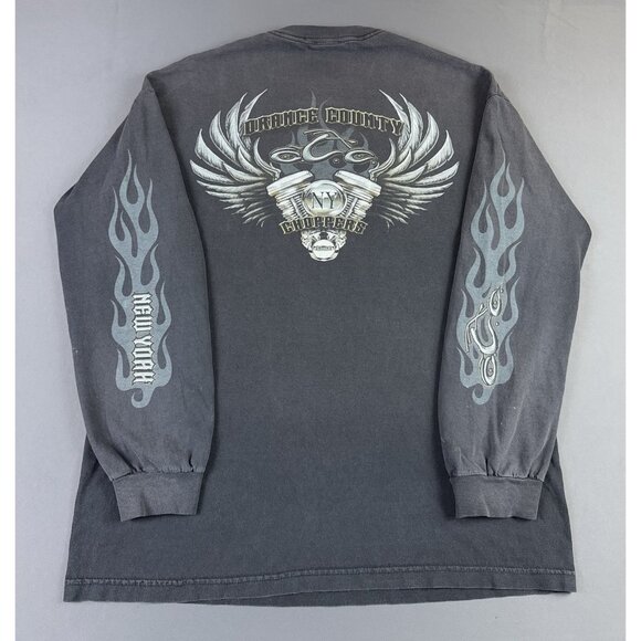 Orange County Choppers Other - Rare Vintage Y2K Orange County Choppers New York Flames Faded Longsleeve XL Tee